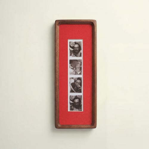 Orvienne Bevelled Walnut Photobooth Frame - Red mount