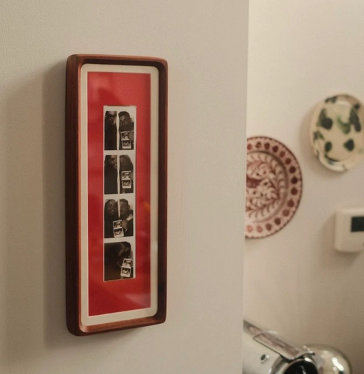 Orvienne Bevelled Walnut Photobooth Frame - Red mount