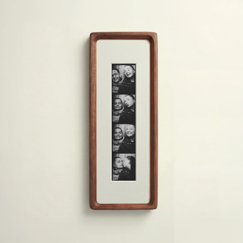 Orvienne Bevelled Walnut Photobooth Frame - Red mount