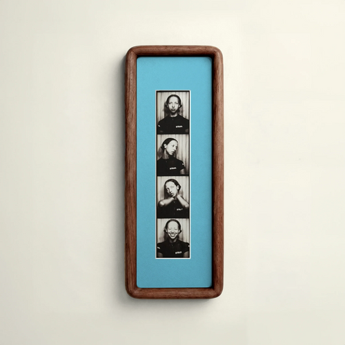 Orvienne Bevelled Walnut Photobooth Frame - Red mount